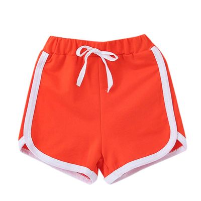 Boys Girls Candy Colors Casual Beach Shorts Elastic Waist Pants Clothes Tennis Shorts for Girls (Orange, 2-3 Years)
