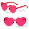 Fengek 6 Pcs Heart Shape Sunglasses Frameless Transparent Glasses Party Favors for Women, Multicolor 4 view 3