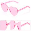 Fengek 6 Pcs Heart Shape Sunglasses Frameless Transparent Glasses Party Favors for Women, Multicolor 4 view 4