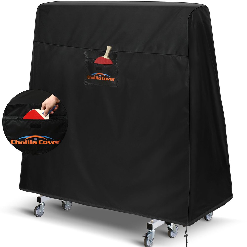 Cholila Cover Ping Pong Table Cover for Indoor - Upgrade Table Tennis Cover Double Layer Corners, Good Durability Oxford Dust-Proof, 65" x 28" x 68"