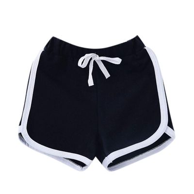 Boys Girls Candy Colors Casual Beach Shorts Elastic Waist Pants Clothes Tennis Shorts for Girls (Black, 3-4 Years)