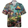 Men's Magical Forest Hawaiian Shirts - Mushrooms Button Down Man Women Hawaiian Shirt Set 36 Size 4XL view 1