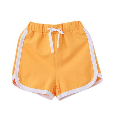 Boys Girls Candy Colors Casual Beach Shorts Elastic Waist Pants Clothes Tennis Shorts for Girls (Yellow, 4-5 Years)