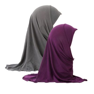 Cntqiang 2 Pieces 2-7 Years Kids Hijabs Muslim Childrens Turban Full Cover Islamic Instant Scarf Caps Headscarf
