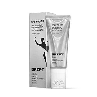 GRIPT Professional Pole Dance Chalk Body Gripping Gel Body Grip Solution Mess Less Sweat Resistant Long Lasting Skin Condition Care, 3.38oz (100ml)