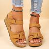 Orthopedic Wedge Sandals for Women Summer Dressy Open Toe Ankle Strap Platform Sandals Casual Strappy Low Wedges Slip on Sandals Zipper Beach Sandals Dress Shoes Comfortable Outdoor (Yellow-2, 7) view 2
