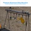 Camping Rack Top Plate, Foldable Portable High Strength Aluminum Alloy Camping Hanging Rack Lightweight Tripod for Light Tools Cookware Hanging view 3