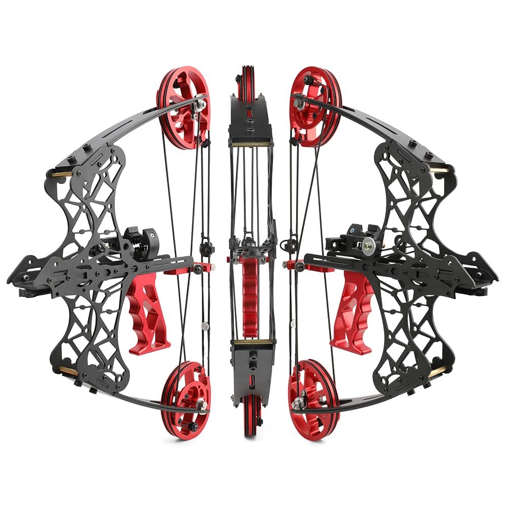 Archery Compound Bow 35 Lbs Dual-Purpose Compound Bow Steel Ball Compound Bow Kit Right and Left Handed Bow for Outdoor Hunting Shooting Fishing (Set 1)