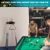 XCSOURCE Bamboo Pool Cue Holder Wall Mount, 4 Cue Rack with Ball Rack & Drink Holder, Black, 15.7 x 4.3 x 4.3 Inches view 3