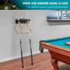 XCSOURCE Bamboo Pool Cue Holder Wall Mount, 4 Cue Rack with Ball Rack & Drink Holder, Black, 15.7 x 4.3 x 4.3 Inches view 4