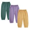 Kids Tales 3 Pack Boys Girls Cotton Linen Pants Child Basic Plain Solid Trousers Big Kids Elastic Waist Long Pants Bloomers view 1