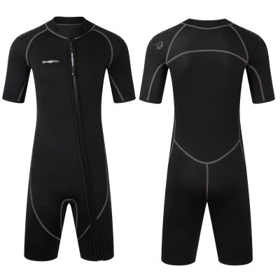 3mm Shorty Wetsuits for Men,Men Front Zip Neoprene Wet Suits Shorty Scuba Diving Suit for Diving Snorkeling Surfing Swimming Water Sports(S,Black)