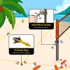 A11N Outdoor Volleyball and Badminton Combo Set - Includes Adjustable Height Anti-Sag Net, Volleyball, Air Pump, 4 Badminton Rackets, 2 Shuttlecocks, Boundary Line Marker, and Carrying Bag, Orange view 4