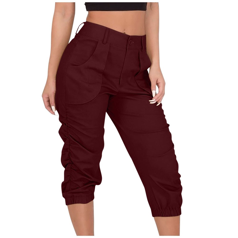 ERTUPE Women's Cargo Capris Hiking Pants Lightweight Quick Dry Outdoor Athletic Travel Casual Loose Comfy Cute Pockets