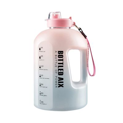 REPYL 2.2-Liter Sports Water Bottle with Time Marker and Large Capacity - No BPA Plastic Bottle for Outdoor Fitness (Size : 2200ml, Color : Gradient Powder)