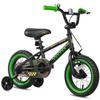 Glerc NuNu Kids Bike, 12 Inch Boys Bike for 2-4 Years Old Children, BMX Style Toddler Bicycle with Training Wheels & Coaster Brake, Black and Green view 1