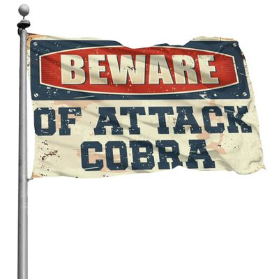 College Dorm Flags Beware Of Attack Cobra Flag Cool Garden Flag Man Cave Decorations (Size : 120X180CM)