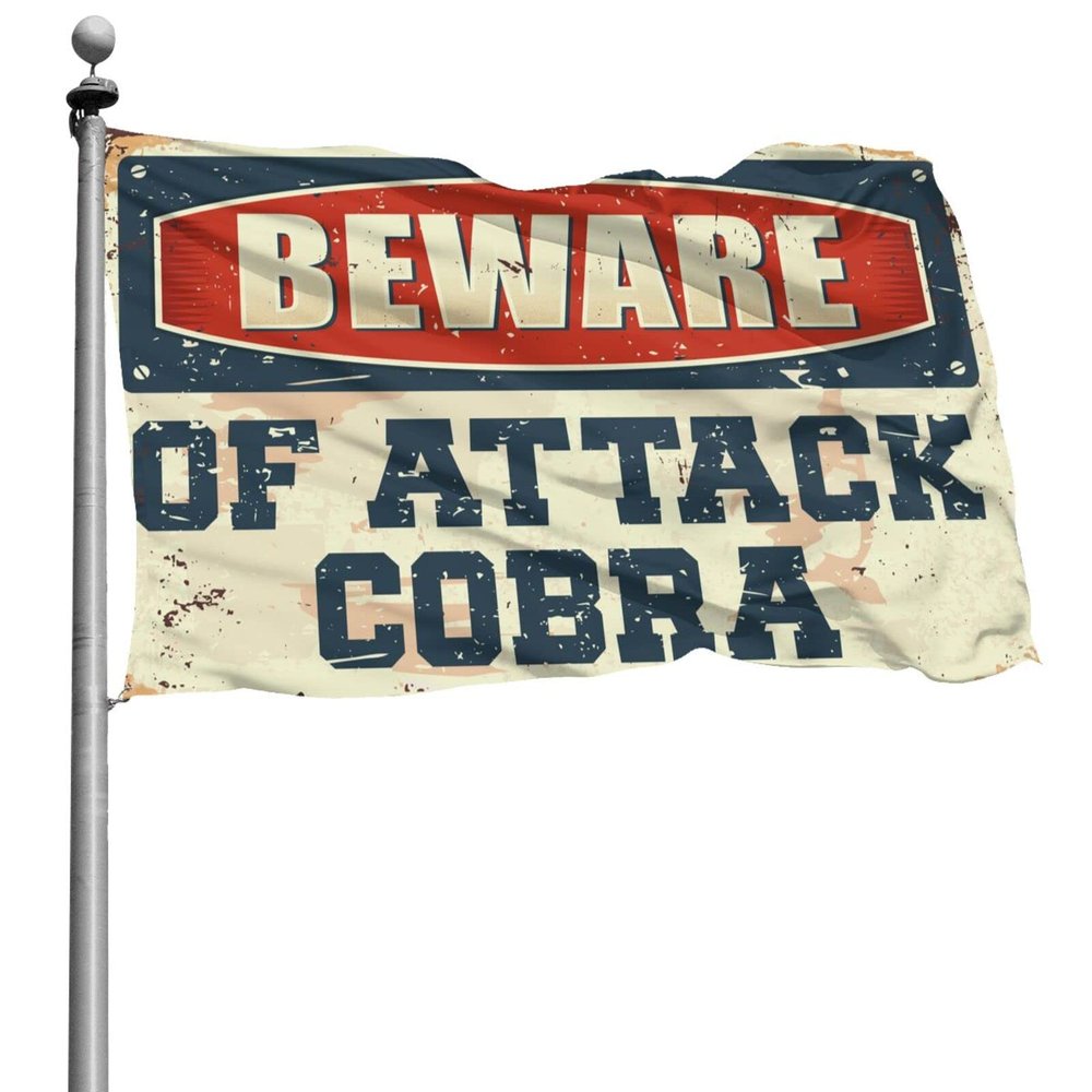 College Dorm Flags Beware Of Attack Cobra Flag Cool Garden Flag Man Cave Decorations (Size : 120X180CM)