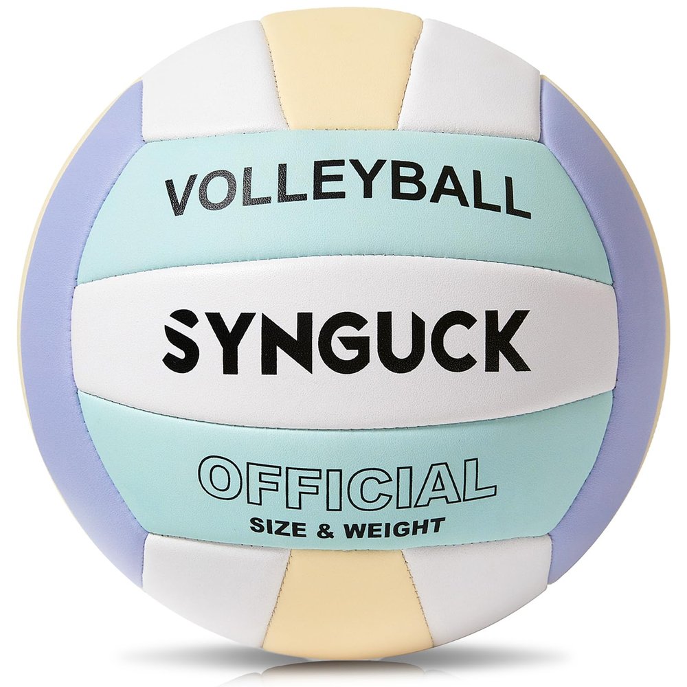 SYNGUCK Size 5 Volleyball,Official Soft Indoor Outdoor Volleyballs Sports Training Game Play Ball for Youth, Teenager, Adult