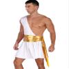 YONGHS Men's LARP Knight Leather Ancient Roman Gladiator Battle Skirt Armor Greek Cosplay Costume White 3X-Large view 4