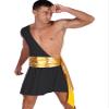 YONGHS Men's LARP Knight Leather Ancient Roman Gladiator Battle Skirt Armor Greek Cosplay Costume 2# Black 3X-Large view 2