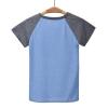 Girls Summer T Shirts Casual Cap Sleeve Crewneck Raglan Tops Loose Tshirts with Pocket Toddler (Light Blue, 6-7 Years) view 2