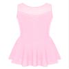 Hansber Girls Sleeveless Rhinestone Mesh Back Leotard Tutu Skirts Figure Ice Skating Dress Ballet Dancewear Pink 8 Years