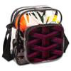 bisibuy Pink Geometric Pattern Clear Crossbody Bag Clear Messenger Bag Shoulder Bags Clear Purse Stadium Approved for Concerts Sports Events Work Travel view 1