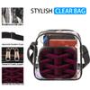 bisibuy Pink Geometric Pattern Clear Crossbody Bag Clear Messenger Bag Shoulder Bags Clear Purse Stadium Approved for Concerts Sports Events Work Travel view 2