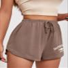 ABZEKH Shorts for Women Shorts Women's Shorts Letter Graphic Knot Front Track Shorts Shorts (Size : Small) view 3