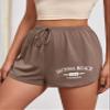 ABZEKH Shorts for Women Shorts Women's Shorts Letter Graphic Knot Front Track Shorts Shorts (Size : Small) view 4