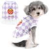 Zunea Dog Girls Dresses for Small Dogs Rhombus Pattern Summer Puppy Sundress Cute Strawberry Dog Princess Dress Soft Vest Shirt Ruffles Dress Chihuahua Yorkie Skirt Apparel Purple S view 1