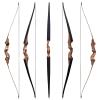 60 Inch Black Hunter Longbow 20-60 Lbs Archery Bow with Stringer Tool Right Hand Hunting Bows for Adults Outdoor Shooting Target Practice (55LBS) view 4