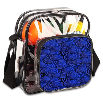 bisibuy Blue Circle Clear Crossbody Bag Clear Messenger Bag Shoulder Bags Clear Purse Stadium Approved for Concerts Sports Events Work Travel