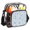 bisibuy Light Blue Floral Flower Clear Crossbody Bag Clear Messenger Bag Shoulder Bags Clear Purse Stadium Approved for Concerts Sports Events Work Travel view 1
