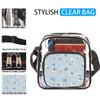 bisibuy Light Blue Floral Flower Clear Crossbody Bag Clear Messenger Bag Shoulder Bags Clear Purse Stadium Approved for Concerts Sports Events Work Travel view 3