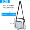 bisibuy Light Blue Floral Flower Clear Crossbody Bag Clear Messenger Bag Shoulder Bags Clear Purse Stadium Approved for Concerts Sports Events Work Travel view 4