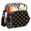 bisibuy Golden Fleur-de-lis Clear Crossbody Bag Clear Messenger Bag Shoulder Bags Clear Purse Stadium Approved for Concerts Sports Events Work Travel view 1