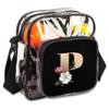 bisibuy Floral Gold P Letter Clear Crossbody Bag Clear Messenger Bag Shoulder Bags Clear Purse Stadium Approved for Concerts Sports Events Work Travel view 1