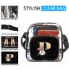 bisibuy Floral Gold P Letter Clear Crossbody Bag Clear Messenger Bag Shoulder Bags Clear Purse Stadium Approved for Concerts Sports Events Work Travel view 2