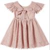 Niyage Tie-Back Toddler Dress Girls Lace Bow Backless Pom Pom Flutter Sleeves Party Princess Dresses Dusty Pink 110 view 1