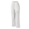 YOLAI Women's Linen Solid Pants Drawstring Loose Casual Wide Leg Pants High Waist Lightweight Trousers with Pockets (White, M) view 2