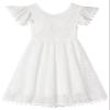 Niyage Tie-Back Toddler Dress Girls Lace Bow Backless Pom Pom Flutter Sleeves Party Princess Dresses White 80 view 2