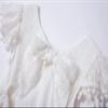 Niyage Tie-Back Toddler Dress Girls Lace Bow Backless Pom Pom Flutter Sleeves Party Princess Dresses White 80 view 3