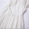Niyage Tie-Back Toddler Dress Girls Lace Bow Backless Pom Pom Flutter Sleeves Party Princess Dresses White 80 view 4