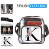 bisibuy Flower Alphabet Letters K Clear Crossbody Bag Clear Messenger Bag Shoulder Bags Clear Purse Stadium Approved for Concerts Sports Events Work Travel view 3