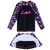 Girl's Two-Piece Long Sleeve Swimsuits UPF50+ Rash Guard Set Kids Bathing Suit S379_BlackCocoTree_4A view 1