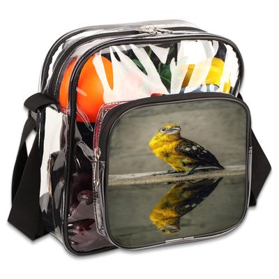 bisibuy Bird Parrot Water Reflection Clear Crossbody Bag Clear Messenger Bag Shoulder Bags Clear Purse Stadium Approved for Concerts Sports Events Work Travel