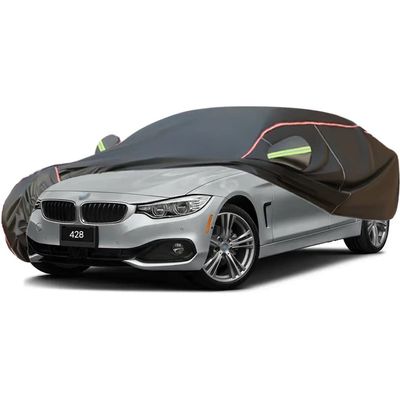 ACHETE Car Covers are Suitable for BMW 428 i/i SULEV/i xDrive/i xDrive SULEV/Gran Coupe,Water, Rain, Sun and Snow Resistant Oxford Fabric Car Cover,with Side Door Zip (Color : Black, Size : 428 i)