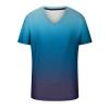 Muscularfit Shirts for Men Fashion Short Sleeve V Neck Sport Fitness Muscle Tee Summer Casual Stylish Gradient Color T Shirt view 2
